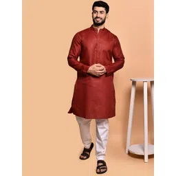 PRINTINDIA Mandarin Collar Pure Cotton Straight Kurta with Pyjamas-picture-31
