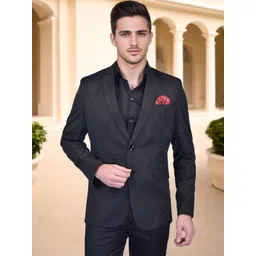 PRINTINDIA Men Solid Notched Lapel Collar Single Breasted Blazer-picture-38