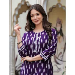 PRISCA Abstract Printed Cotton Straight Kurta-picture-32