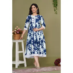 Pristyle Women Floral Printed Thread Work Maternity Anarkali Kurta-picture-15
