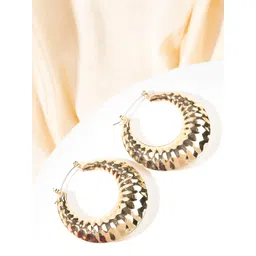 PRITA BY PRIYAASI Gold Plated Contemporary Half Hoop Earrings image 1