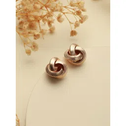 PRITA BY PRIYAASI Rose Gold-Plated Contemporary Studs Earrings-picture-11