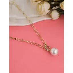 Prita by Priyaasi Long Links Pearl Drop Gold-Plated Necklace-picture-37