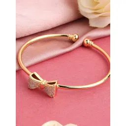 Prita by Priyaasi Studded Bow Gold-Plated Cuff Bracelet-picture-25