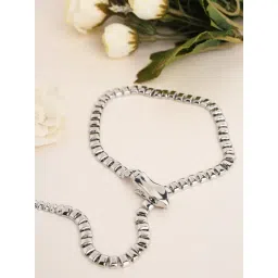 Prita by Priyaasi Stunning Snake Silver-Plated Open Necklace-picture-16