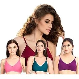 Prithvi Prency Bra/Every Day Non Padded Bra-Pack of 4 (Random Colours)-picture-30