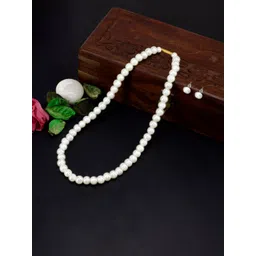 PRIVIU Beaded Brass Necklace and Earrings-picture-33