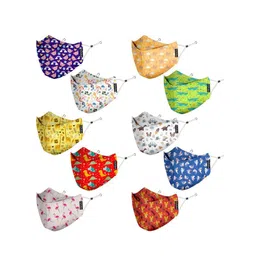 PRIVIU Kids Pack Of 10 Printed 4-Ply N95 Reusable Outdoor Masks-picture-47