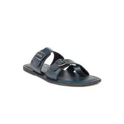 PRIVO by Inc.5 Men Blue Leather Buckle Comfort Sandals-picture-34