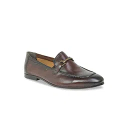 PRIVO by Inc.5 Men Maroon Solid Leather Formal Loafers-picture-34