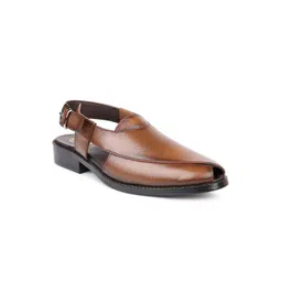 PRIVO by Inc.5 Men Tan & Black Leather Shoe-Style Sandals-picture-18