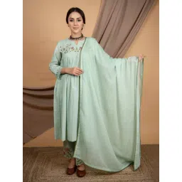 Priya Chaudhary Green Nargis Hand Embroidered Cotton Kurta-picture-27