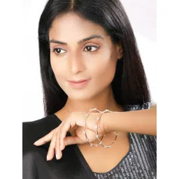 Priyaasi American Diamond Rose Gold-Plated Bangles - Set of 2 image 2