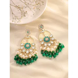 Priyaasi Brass Gold-Plated Contemporary Drop Earrings-picture-11