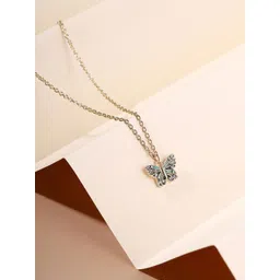 Priyaasi Brass Gold-Plated Stone Studded Butterfly Minimal Chain-picture-18