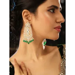 Priyaasi Classic Green Brass Earrings-picture-20
