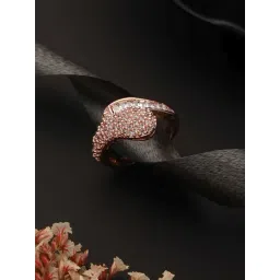 Priyaasi Elegant American Diamond Adjustable Rose Gold-Plated Ring-picture-23