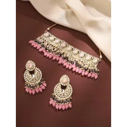 Priyaasi Exquisite Glamour Kundan Choker Set with Chandbali Earrings-picture-26