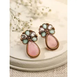 Priyaasi Floral Stoned Drop Earrings-picture-34