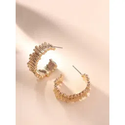 Priyaasi Gold Contemporary Half Hoop Earring-picture-38