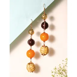 Priyaasi Gold Plated Artificial Stones and Beads Contemporary Jhumkas Earrings-picture-15
