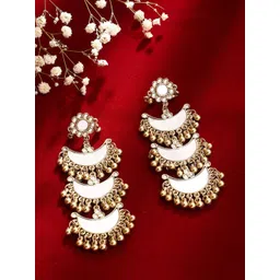 Priyaasi Gold Plated Artificial Stones Studded Contemporary Mirror Chandbalis Earrings-picture-21