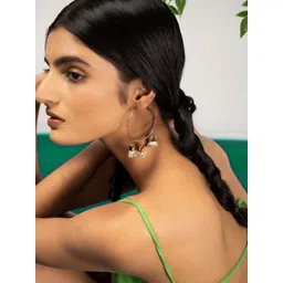 Priyaasi Gold-Plated Contemporary Hoop Earrings-picture-17