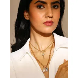 Priyaasi Gold Plated Key Locket Necklace-picture-29