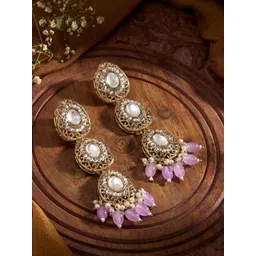 Priyaasi Gold Plated Kundan Drop Earrings-picture-30