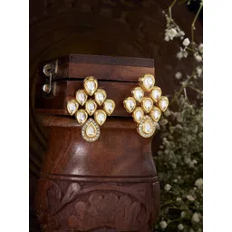 Priyaasi Gold-Plated Kundan Studded Drop Earrings-picture-29