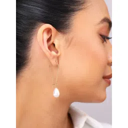 Priyaasi Gold Plated Pearls Beaded Contemporary Drop Earrings-picture-40