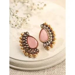 Priyaasi Gold-Plated Pink Stud Earrings-picture-26