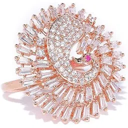 priyaasi Gold Plated Ring with American Diamond for Women, Girls-picture-13