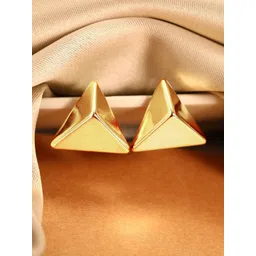 Priyaasi Gold Plated Triangular Shaped Studs Earrings-picture-41