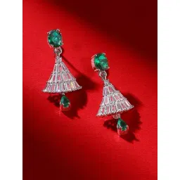 Priyaasi Green American Diamond Studded Drop Earring-picture-32