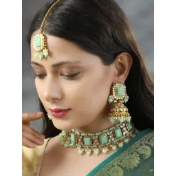 Priyaasi Green & Golden Necklace Set-picture-30