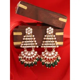 Priyaasi Green Brass Contemporary Drop Earring-picture-44