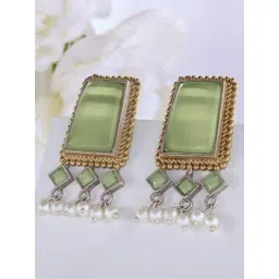Priyaasi Green Emerald Stone Studded Drop Earring-picture-38