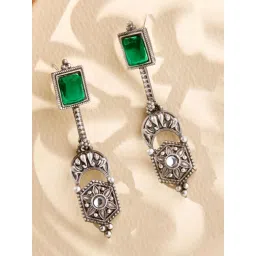 Priyaasi Green Emerald Stone Studded Drop Earring-picture-40