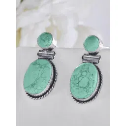 Priyaasi Green Marble Stones Studded Drop Earring-picture-33