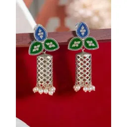 Priyaasi Green Oxidized Dome Shaped Jhumki Earring-picture-23