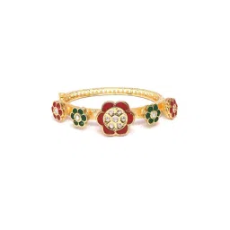 Priyaasi Handcrafted Floral Red and Green Bracelet-picture-34