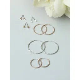 Priyaasi Minimal Stud & Hoop Earrings - Set of 6-picture-26