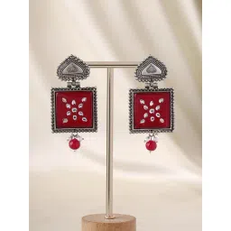 Priyaasi Oxidized Beauty Square-Style Dangler Earrings-picture-17