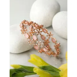 Priyaasi Pink & Rose Gold Classic Bangle - Set of 2-picture-39