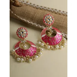 Priyaasi Pink Contemporary Drop Earring image 1