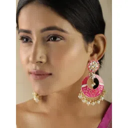 Priyaasi Pink Contemporary Drop Earring image 4