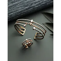 Priyaasi Rose Gold Bracelet & Ring Set-picture-27