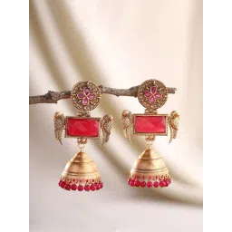 Priyaasi Ruby Stoned Jhumki Earrings-picture-42