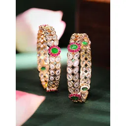 Priyaasi Set Of 2 Gold Plated Stone Studded Bangles-picture-22